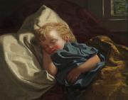 John George Brown Sleeping Angel painting
